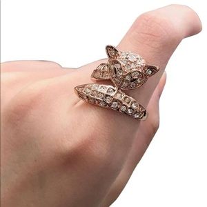 18kp Rose gold fox ring